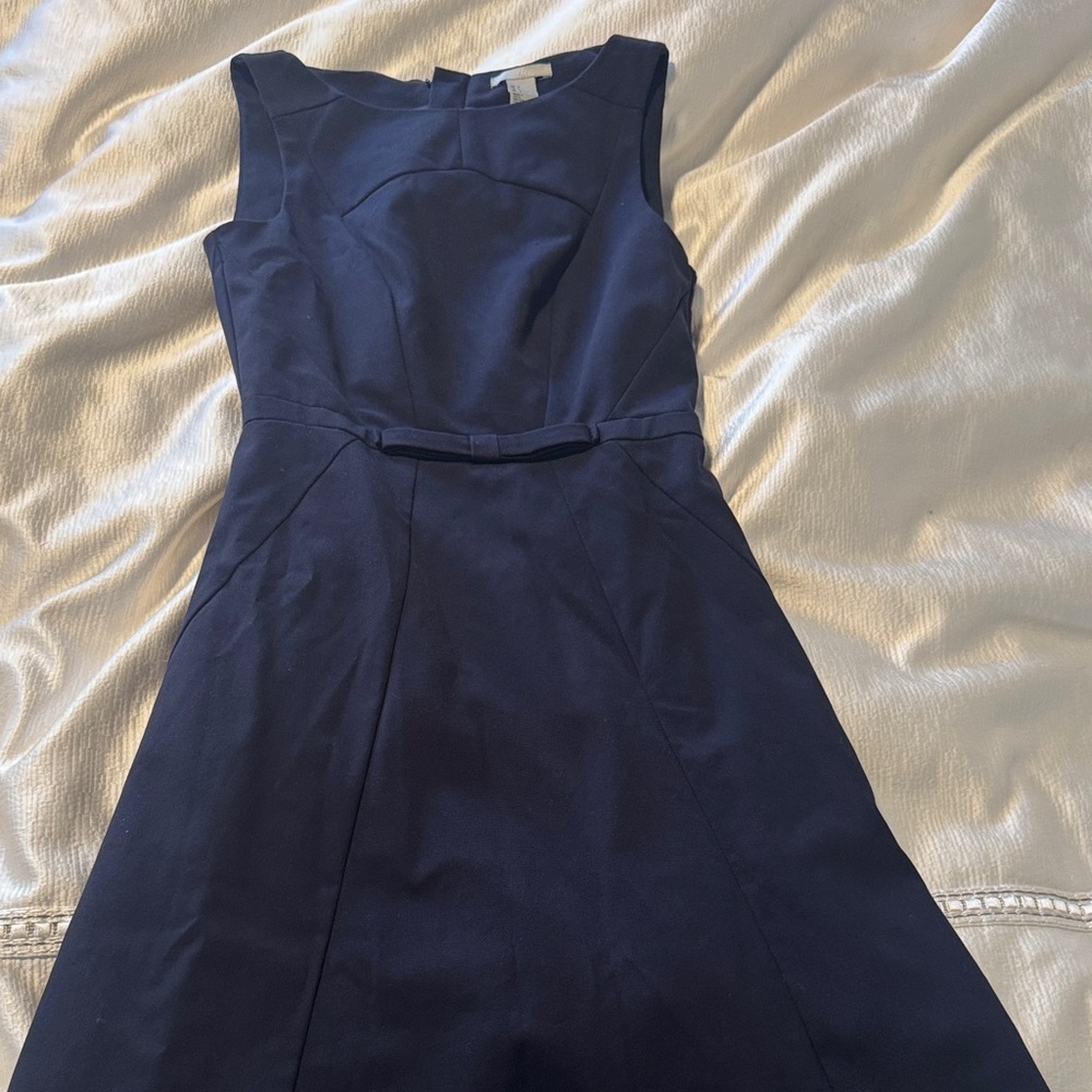 H&M Navy Blue Sleeveless Midi Dress